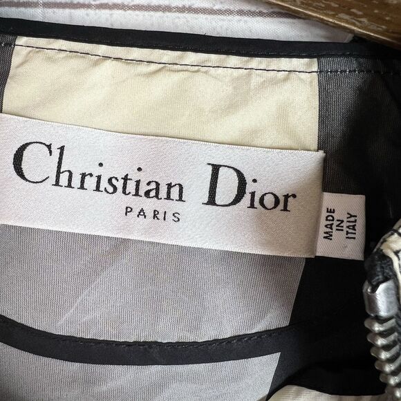 Christian Dior Anorak Hoodie Black White Plaid Print Oversized Jacket Size M - Picture 10 of 16